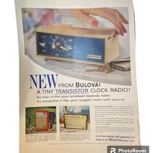 Vtg Color Bulova Print Ad 14 x 10.5 American Standard May 11 1962 Frame Ready
